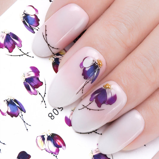 1pcs Nail Sticker Butterfly Flower Water Transfer Decal Sliders for Nail art